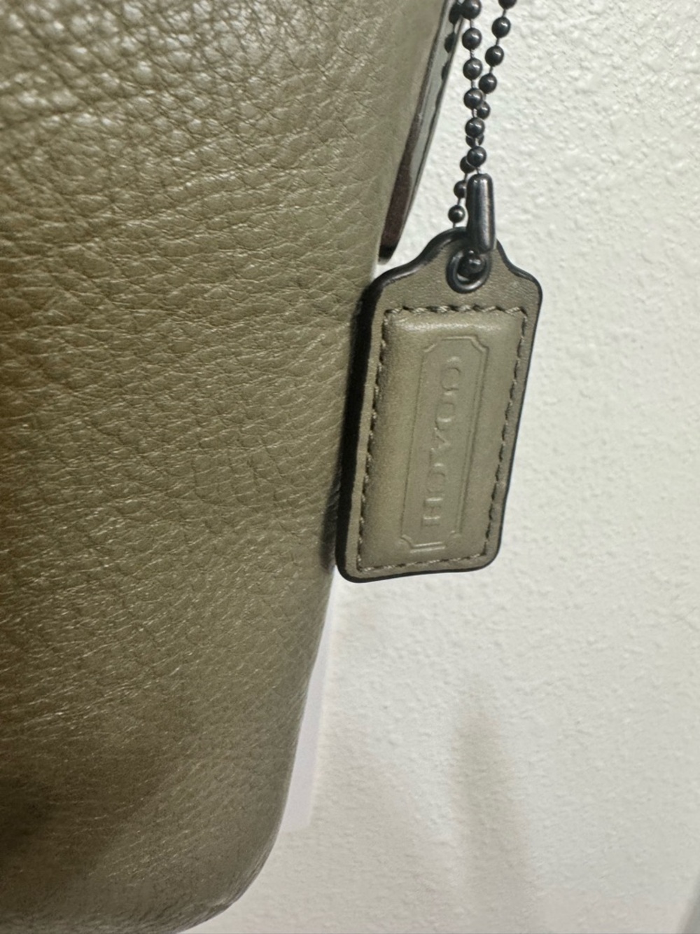 COACH MADISON LEATHER EAST WEST SWINGPACK OLIVE GREY ANTIQUE NICKEL - Picture 7 of 11